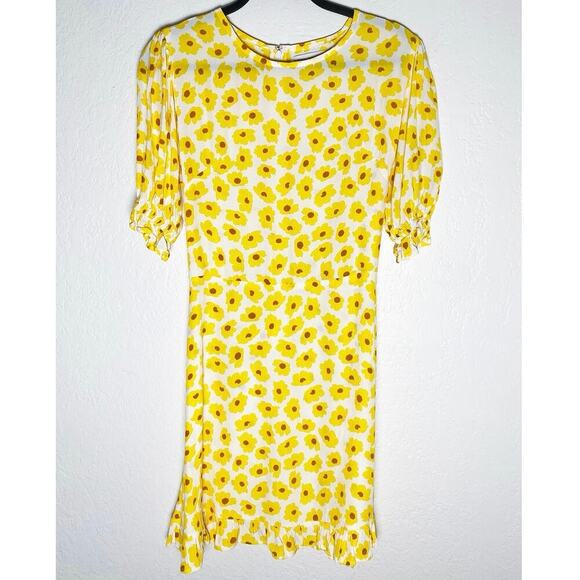 Faithfull the Brand Women's Florence Mini Dress Constance Floral Print Marigold - Picture 2 of 9